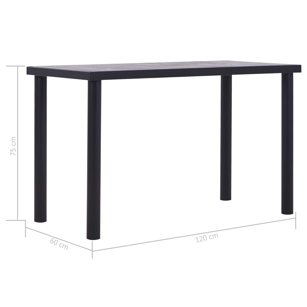 8719883600581_g_en_hd_4 vidaXL Dining Table Black and Concrete Grey 120x60x75 cm MDF - Image 5