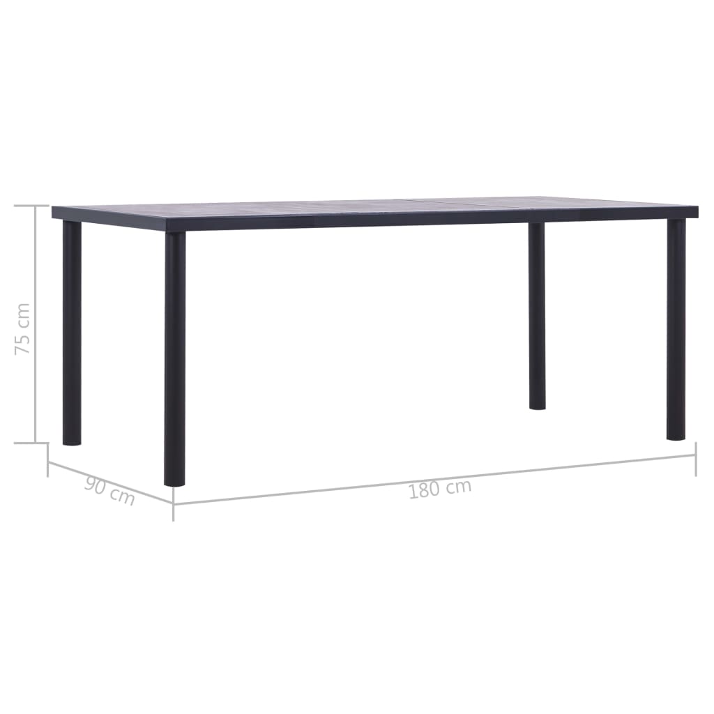 8719883600611_g_en_hd_4 vidaXL Dining Table Black and Concrete Grey 180x90x75 cm MDF - Image 5