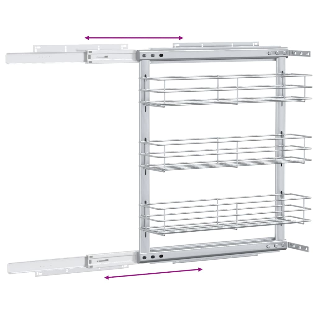 8719883607832_g_en_hd_6 vidaXL 3-Tier Pull-out Kitchen Wire Basket Silver 47x15.5x55.5 cm - Image 8