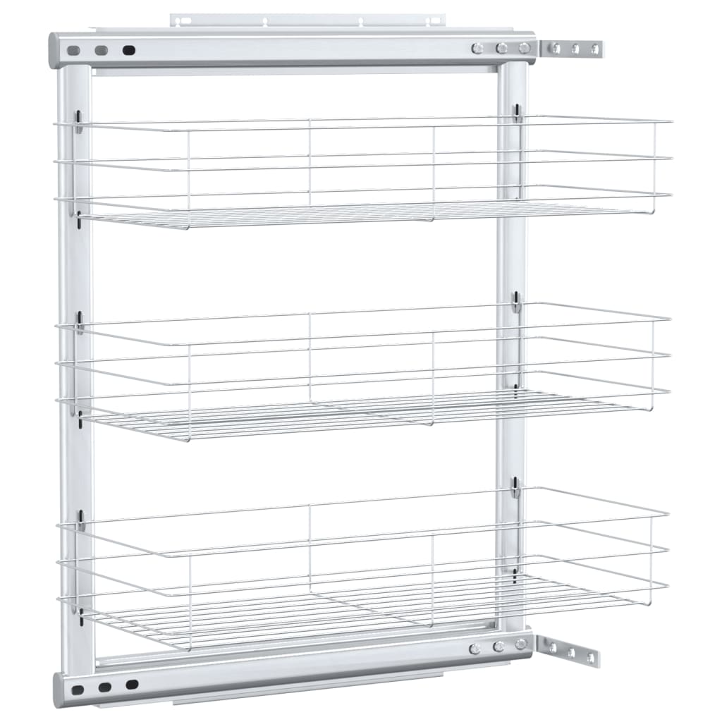 8719883607849_a_en_hd_1 vidaXL 3-Tier Pull-out Kitchen Wire Basket Silver 47x25x56 cm - Image 2