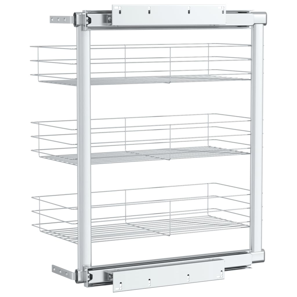 8719883607849_g_en_hd_4 vidaXL 3-Tier Pull-out Kitchen Wire Basket Silver 47x25x56 cm - Image 6