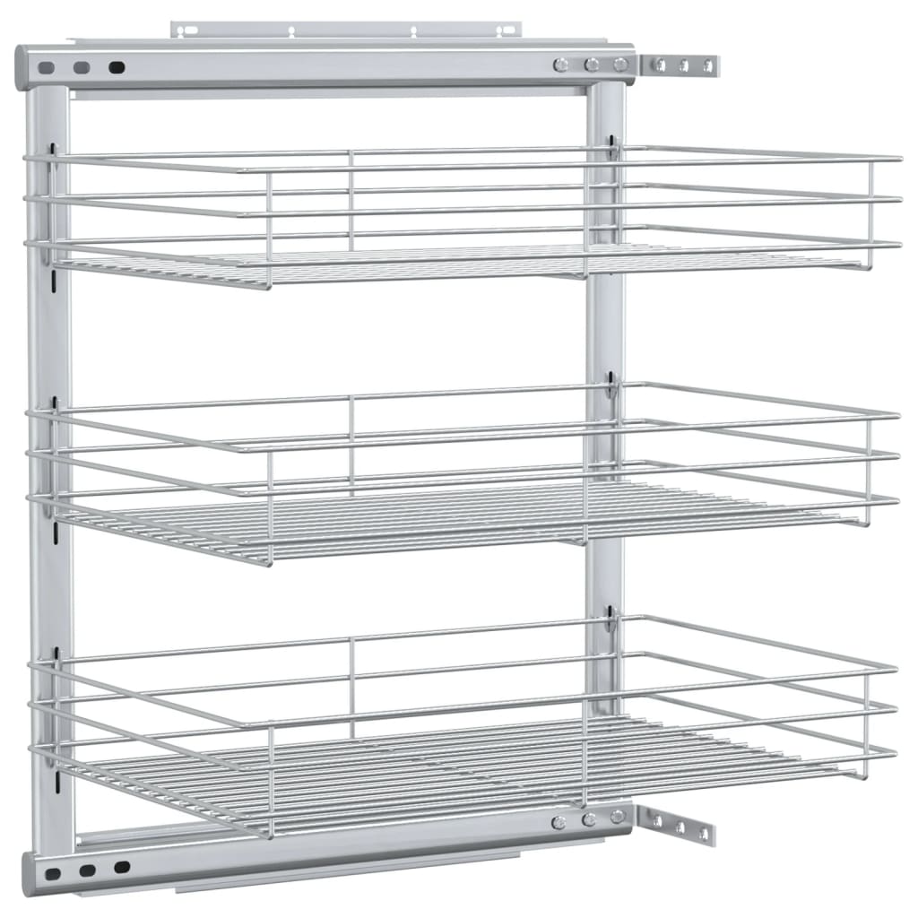 8719883607856_a_en_hd_1 vidaXL 3-Tier Pull-out Kitchen Wire Basket Silver 47x35x56 cm - Image 2