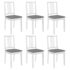 vidaXL Dining Chairs with Cushions 6 pcs White Solid Wood