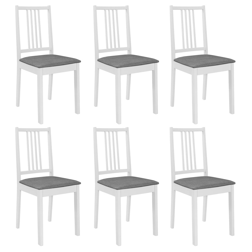 8719883608235_a_en_hd_1 vidaXL Dining Chairs with Cushions 6 pcs White Solid Wood - Image 1