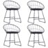 vidaXL Dining Chairs with Faux Leather Seats 4 pcs Black Steel