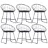 vidaXL Dining Chairs with Faux Leather Seats 6 pcs Black Steel
