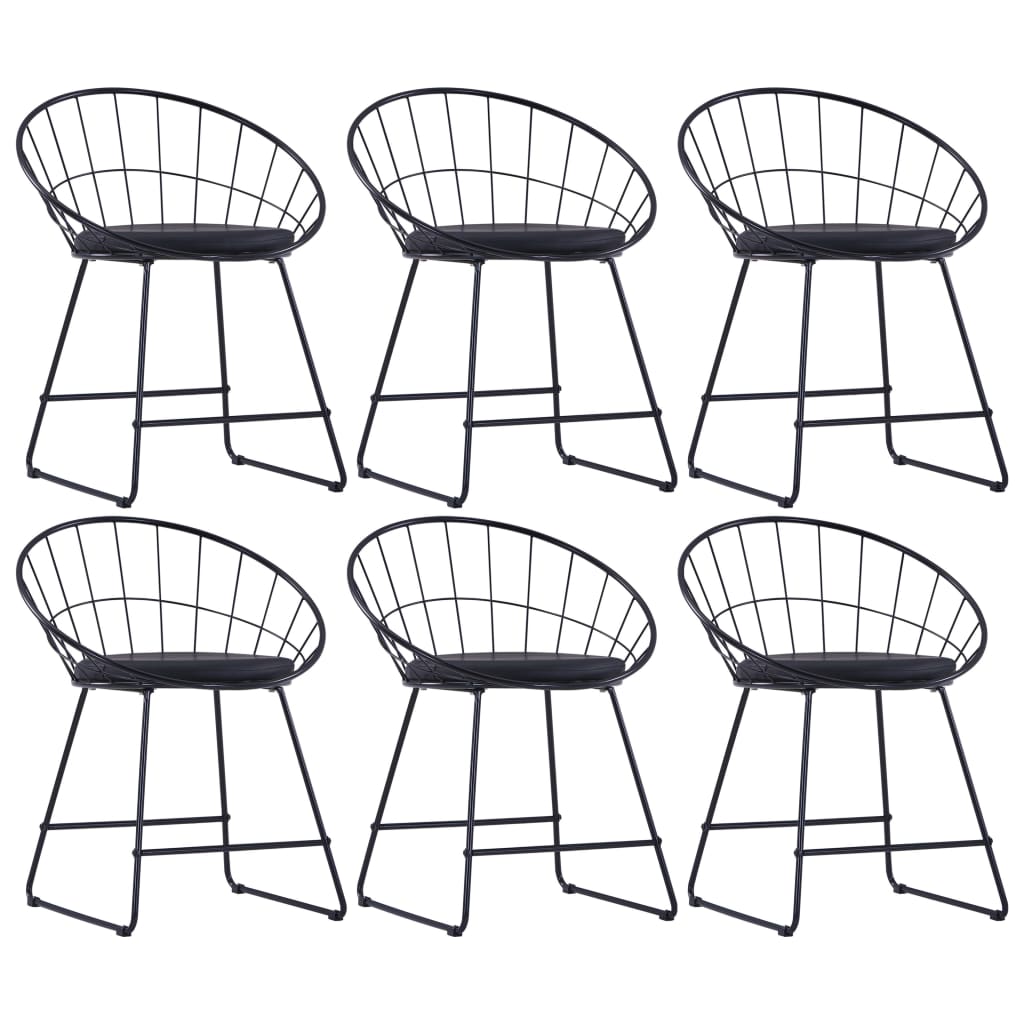 8719883608310_a_en_hd_1 vidaXL Dining Chairs with Faux Leather Seats 6 pcs Black Steel - Image 1