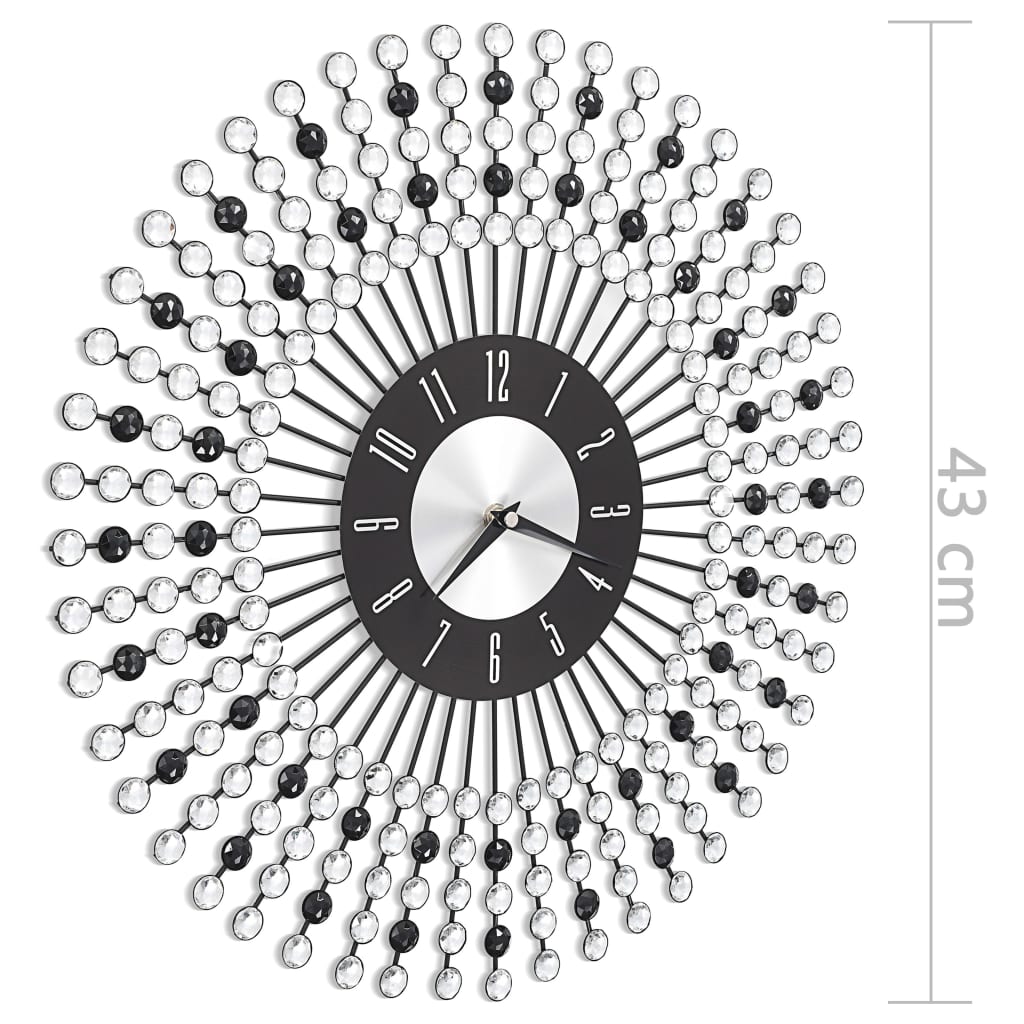8719883608907_g_en_hd_5 vidaXL Wall Clock Metal 43 cm Black - Image 7