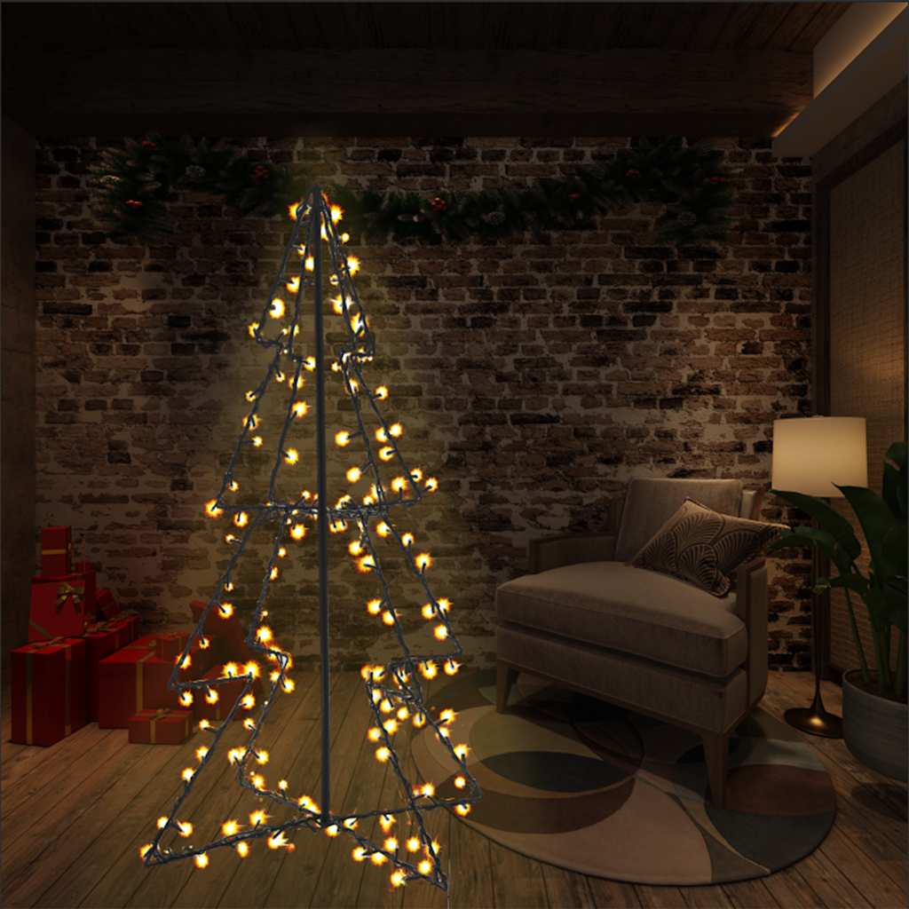 vidaXL Christmas Cone Tree 160 LEDs Indoor and Outdoor 78x120 cm