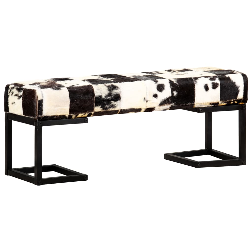 8719883610443_g_en_hd_10 vidaXL Bench 110 cm Black Patchwork Genuine Goat Leather - Image 11