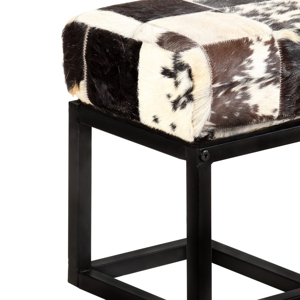8719883610443_g_en_hd_4 vidaXL Bench 110 cm Black Patchwork Genuine Goat Leather - Image 5