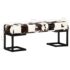 vidaXL Bench 110 cm Black Patchwork Genuine Goat Leather - Image 7