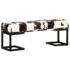 vidaXL Bench 110 cm Black Patchwork Genuine Goat Leather - Image 8