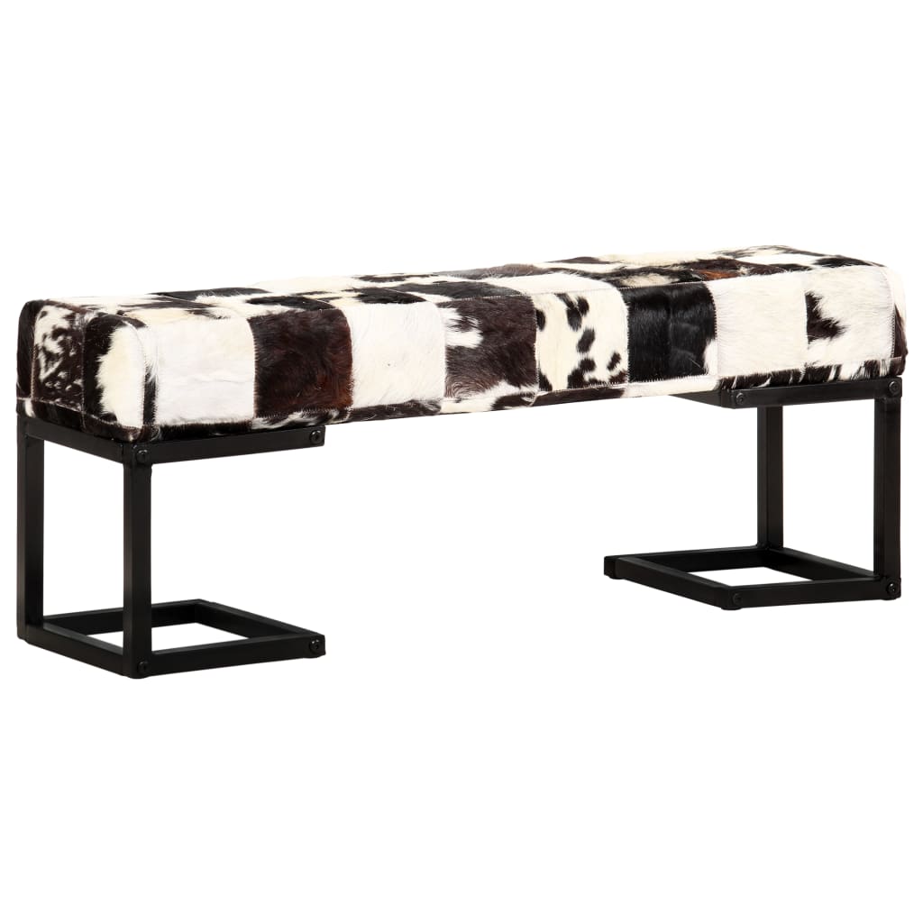 8719883610443_g_en_hd_7 vidaXL Bench 110 cm Black Patchwork Genuine Goat Leather - Image 8