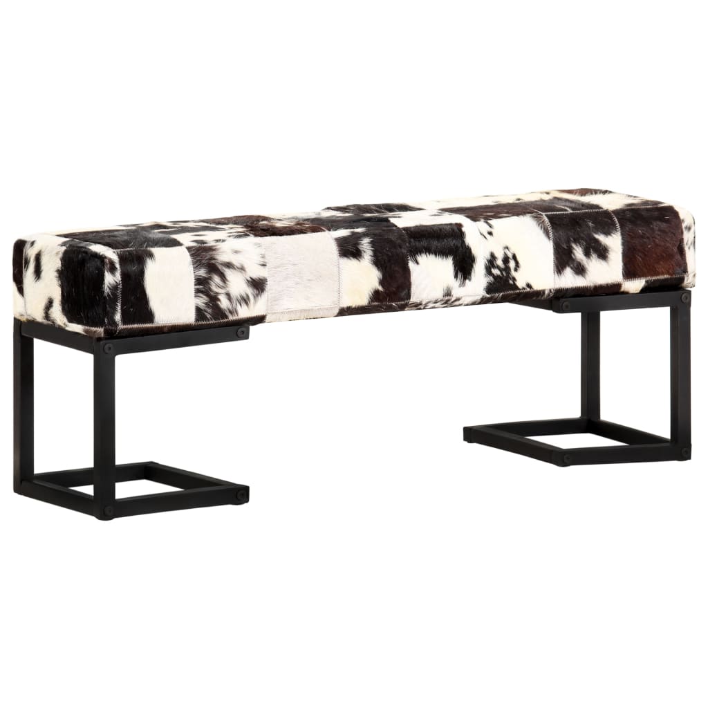 8719883610443_g_en_hd_9 vidaXL Bench 110 cm Black Patchwork Genuine Goat Leather - Image 10
