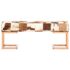 vidaXL Bench 110 cm Brown Patchwork Genuine Goat Leather - Image 2