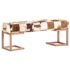 vidaXL Bench 110 cm Brown Patchwork Genuine Goat Leather - Image 11