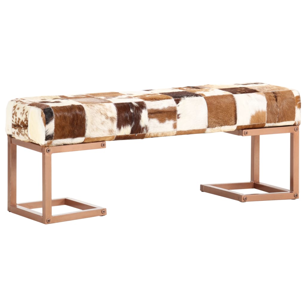 8719883610467_g_en_hd_10 vidaXL Bench 110 cm Brown Patchwork Genuine Goat Leather - Image 11