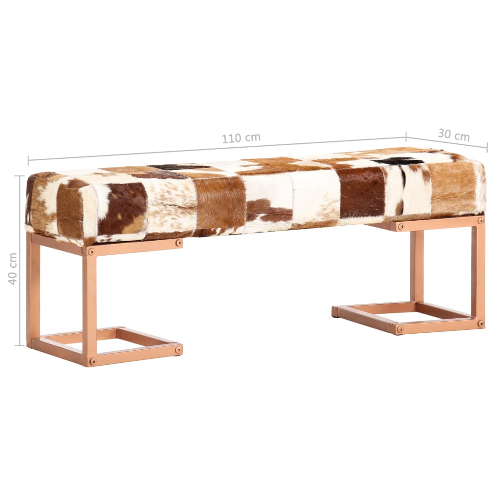 8719883610467_g_en_hd_6 vidaXL Bench 110 cm Brown Patchwork Genuine Goat Leather - Image 7