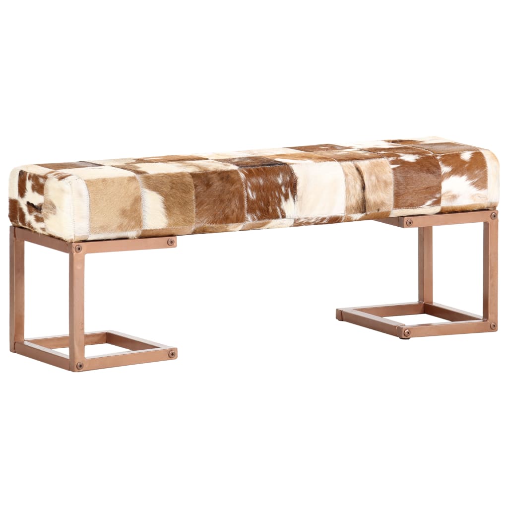8719883610467_g_en_hd_7 vidaXL Bench 110 cm Brown Patchwork Genuine Goat Leather - Image 8