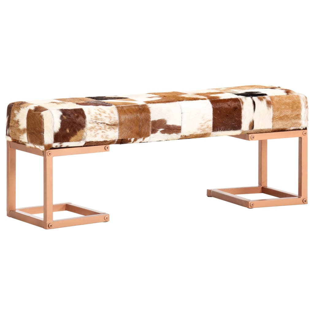 8719883610467_g_en_hd_9 vidaXL Bench 110 cm Brown Patchwork Genuine Goat Leather - Image 10