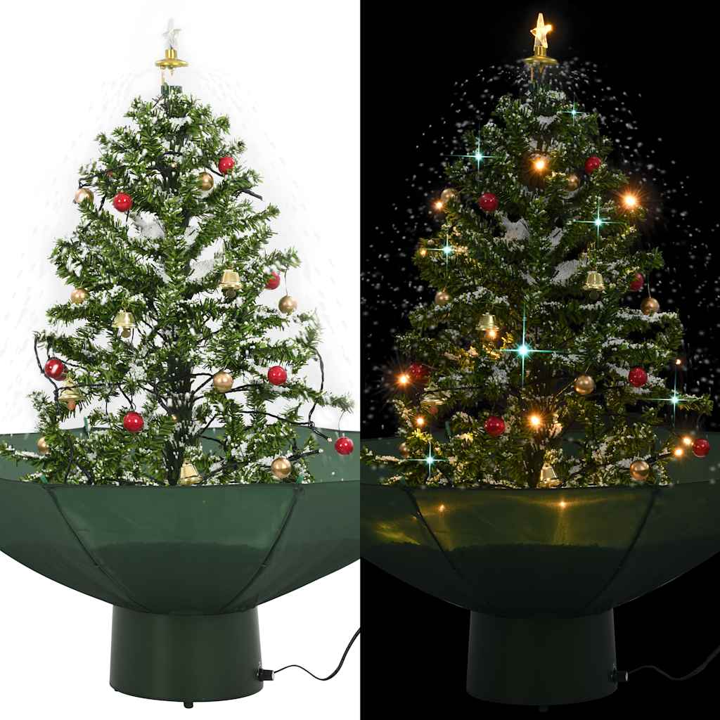 8719883661919_a_en_hd_1 vidaXL Snowing Christmas Tree with Umbrella Base Green 75 cm - Image 1