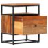 vidaXL Bedside Cabinet 40x30x50 cm Solid Reclaimed Wood and Steel - Image 2