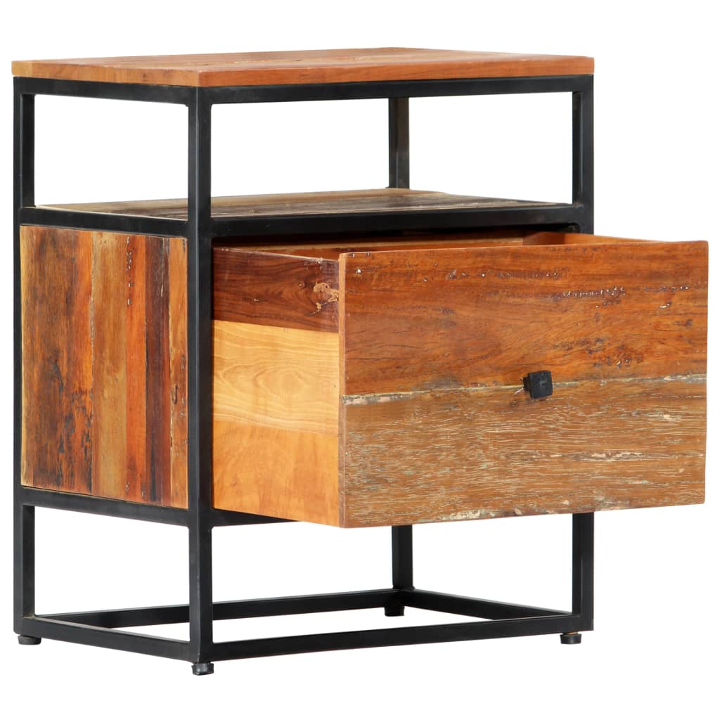 8719883665962_g_en_hd_1 vidaXL Bedside Cabinet 40x30x50 cm Solid Reclaimed Wood and Steel - Image 2