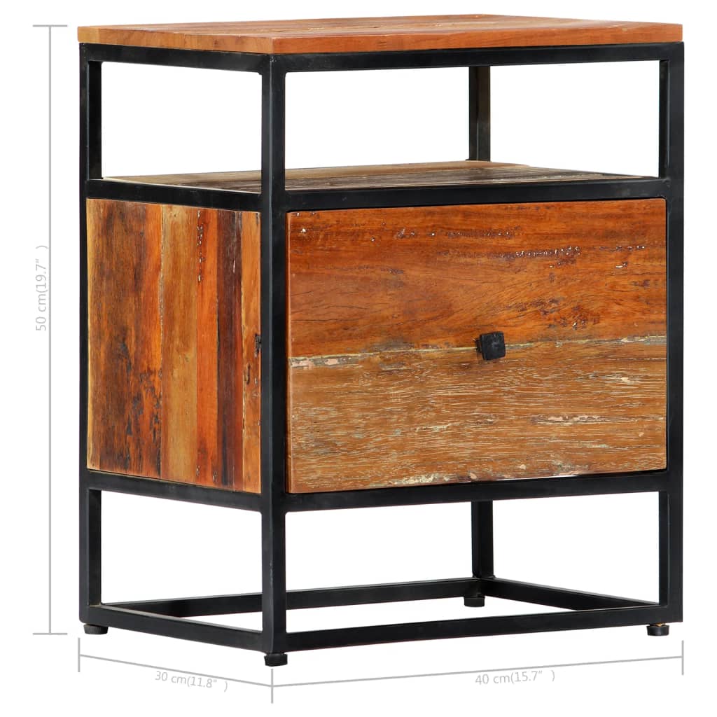 8719883665962_g_en_hd_8 vidaXL Bedside Cabinet 40x30x50 cm Solid Reclaimed Wood and Steel - Image 9