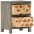 vidaXL Bedside Cabinet Grey 40x30x50 cm Solid Mango Wood - Image 3