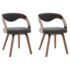 vidaXL Dining Chairs 2 pcs Dark Grey Bent Wood and Fabric - Image 2