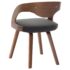 vidaXL Dining Chairs 2 pcs Dark Grey Bent Wood and Fabric - Image 5