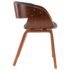 vidaXL Dining Chair Grey Bent Wood and Fabric - Image 4