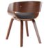 vidaXL Dining Chair Grey Bent Wood and Fabric - Image 5