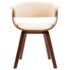 vidaXL Dining Chair Cream Bent Wood and Faux Leather - Image 2