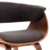 vidaXL Dining Chair Grey Bent Wood and Fabric - Image 3