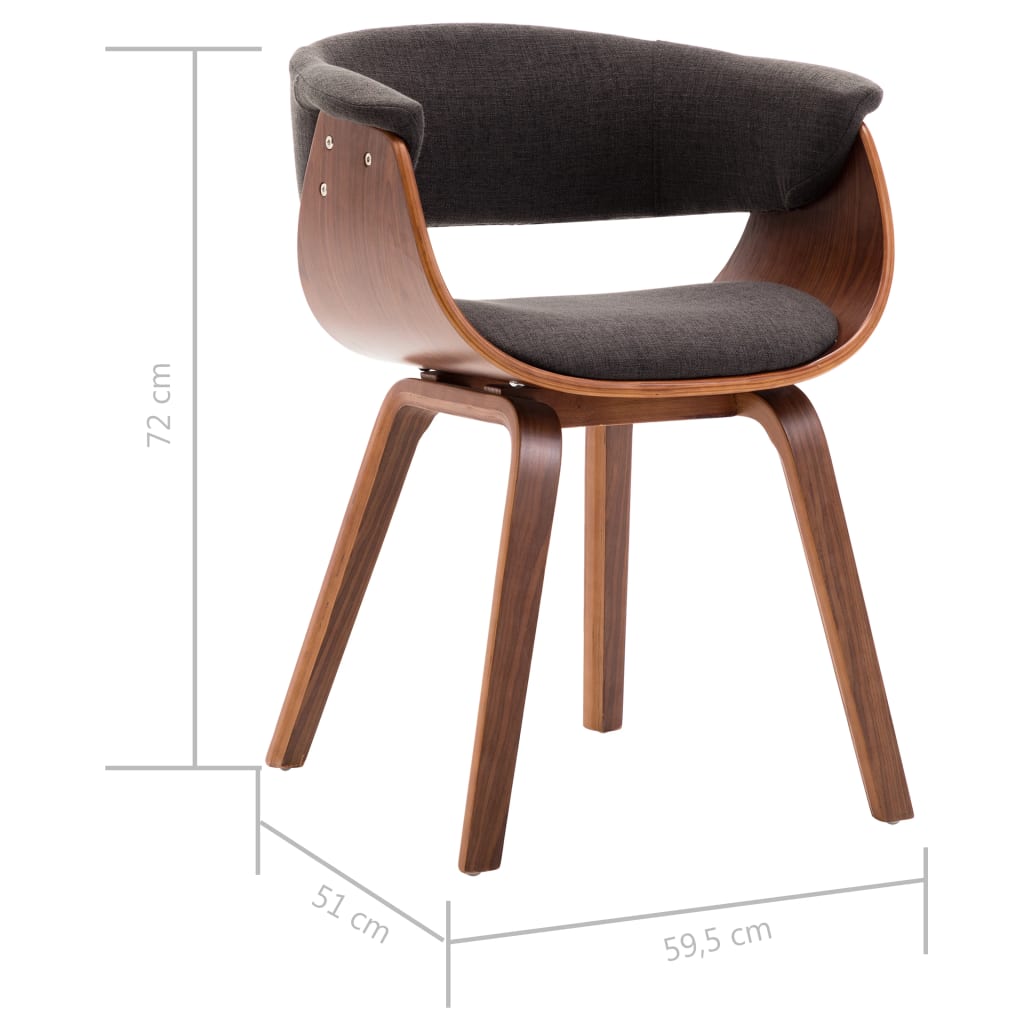 8719883666365_g_en_hd_5 vidaXL Dining Chair Grey Bent Wood and Fabric - Image 6