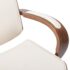 vidaXL Swivel Office Chair with Headrest Cream Faux Leather and Bentwood - Image 6