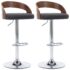 vidaXL Bar Stools 2 pcs Dark Grey Fabric and Bentwood - Image 2