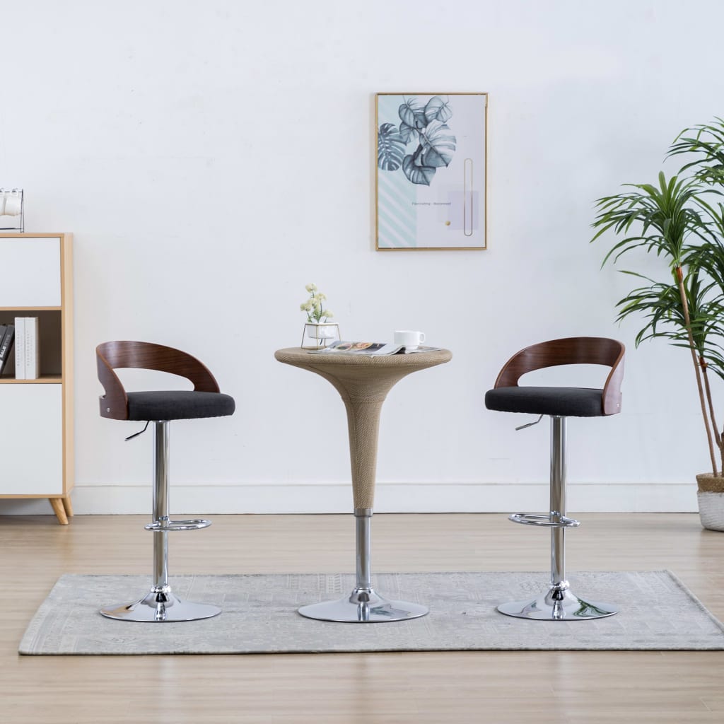 8719883666532_m_en_hd_1 vidaXL Bar Stools 2 pcs Dark Grey Fabric and Bentwood - Image 1
