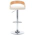vidaXL Bar Stools 2 pcs Cream Faux Leather and Bentwood - Image 4