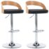 vidaXL Bar Stools 2 pcs Black Faux Leather and Bentwood - Image 2