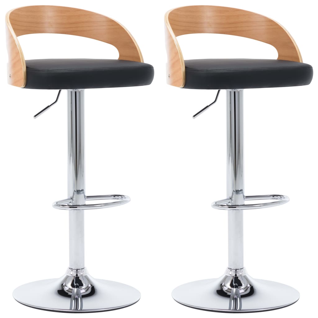 8719883666556_a_en_hd_1 vidaXL Bar Stools 2 pcs Black Faux Leather and Bentwood - Image 2