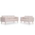 vidaXL 2 Piece Sofa Set Fabric Cream - Image 2