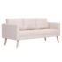 vidaXL 2 Piece Sofa Set Fabric Cream - Image 3