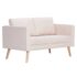vidaXL 2 Piece Sofa Set Fabric Cream - Image 6