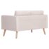 vidaXL 2 Piece Sofa Set Fabric Cream - Image 8