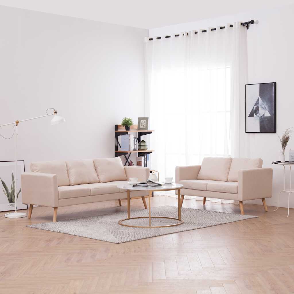 8719883666976_m_en_hd_1 vidaXL 2 Piece Sofa Set Fabric Cream - Image 1