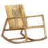 vidaXL Rocking Chair Brown Real Leather and Solid Mango Wood - Image 2