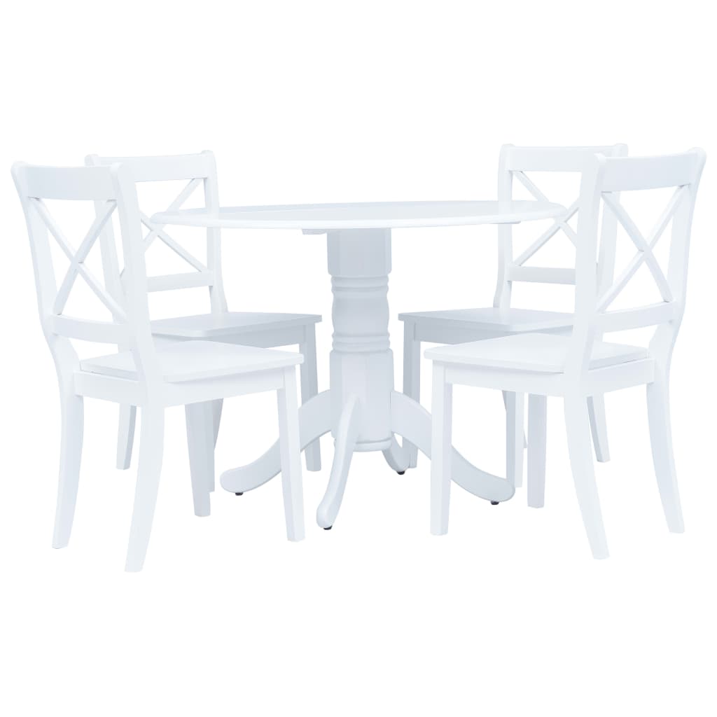 8719883667294_a_en_hd_1 vidaXL 5 Piece Dining Set Solid Rubber Wood White - Image 1